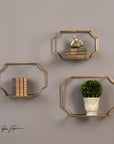 Uttermost Lindee Gold Wall Shelves, 3-Piece Set