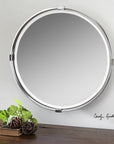 Uttermost Tazlina Brushed Nickel Round Mirror
