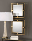 Uttermost Allick Gold Square Mirrors, Set of 2