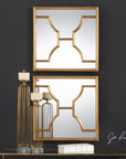 Uttermost Misa Gold Square Mirrors, Set of 2