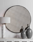 Uttermost Junius Antique White Round Mirror