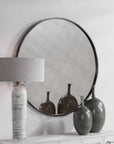 Uttermost Junius Antique White Round Mirror