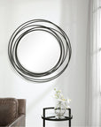 Uttermost Whirlwind Black Round Mirror