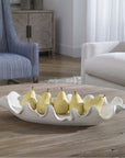 Uttermost Ruffled Feathers Modern White Bowl