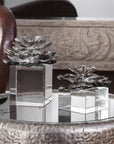 Uttermost Indian Lotus Metallic Silver Flowers, 2-Piece Set