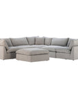 Four Hands Centrale Stevie Destin Flannel Sectional with Free Ottoman