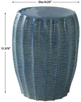 Uttermost Harbor Aque Blue Garden Stool