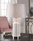 Uttermost Kansa Distressed White Table Lamp