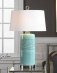 Uttermost Rila Distressed Teal Table Lamp