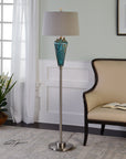 Uttermost Almanzora Blue Glass Floor Lamp