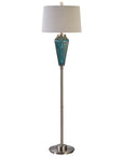 Uttermost Almanzora Blue Glass Floor Lamp