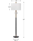 Uttermost Maud Aged Black Floor Lamp