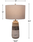 Uttermost Comanche White Crackle Table Lamp