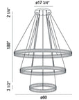 Eurofase Forster 60-Inch 3-Tier Chandelier
