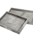 Interlude Home Nadine Rectangular Hide Trays, 2-Piece Set