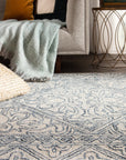 Jaipur Almira Carmen Trellis Border Blue Light Gray ALR01 Rug