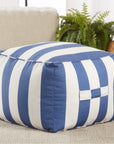 Jaipur Birch Point Chatham Stripes Blue White BIR01 Pouf