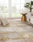Jaipur Catalyst Cisco Abstract Gray Gold CTY02 Rug