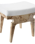 Worlds Away Fergie Rectangular Stool in Burl Wood