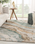 Jaipur Genesis Conley Abstract Teal Light Gray GES37 Rug