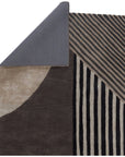 Jaipur Iconic Ginata Geometric Stripes Gray Black ICO06 Rug