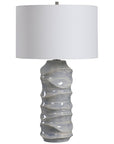 Uttermost Waves Blue and White Table Lamp