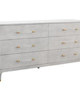Worlds Away Maren Six Drawers Chest in Faux Shagreen