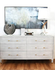 Worlds Away Maren Six Drawers Chest in Faux Shagreen