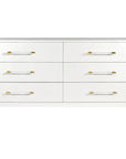 Worlds Away Maren Six Drawers Chest in White Linen