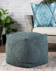 Jaipur Montauk Bridgehampton Solid Teal MOT04 Cube Pouf