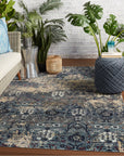 Jaipur Polaris Genesee Trellis Floral Blue Beige POL47 Rug