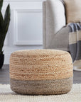 Jaipur Saba Oliana Ombre Stripes Taupe Beige SAA16 Cylinder Pouf