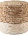 Jaipur Saba Oliana Ombre Stripes White Beige SAA19 Cylinder Pouf