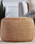 Jaipur Saba Kealani Trellis Textured Beige SAA21 Cylinder Pouf