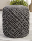 Jaipur Skandi Lykke Solid Gray Black SKA05 Pouf