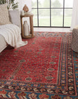Jaipur Salinas Donte Oriental Border Red Blue SLN13 Rug