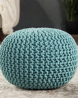 Jaipur Spectrum Textured Solid Aqua STP10 Round Pouf