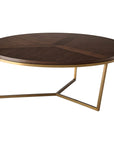 Theodore Alexander Walnut Grained Veneer Fisher Cocktail Table
