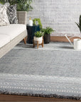 Jaipur Tikal Rao Border Geometric Gray Light Blue TKL07 Rug