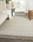 Jaipur The Weekend Sunday Border Solid Light Gray Ivory TWK03 Rug