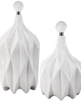 Uttermost Klara White Bottles, 2-Piece Set