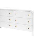 Worlds Away Valentina Waterfall Edge Chest in White Lacquer