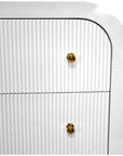 Worlds Away Valentina Waterfall Edge Chest in White Lacquer