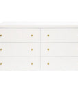 Worlds Away Valentina Waterfall Edge Chest in White Lacquer
