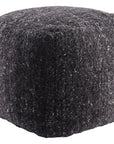 Jaipur Vagabond Sherwood Solid Black Ivory VBD01 Cube Pouf