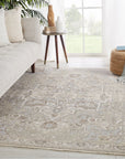 Jaipur Vienne Alain Medallion Border Gray Cream VNE01 Rug