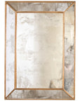 Worlds Away Rectangular Antique Mirror with Wood Edges DION G