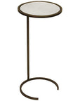 Worlds Away Round Cigar Table with Antique Mirror Top