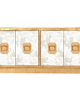 Worlds Away Antique Mirror 4-Door Entertainment Console PONTI G