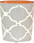 Worlds Away Oval Cream Wastebasket